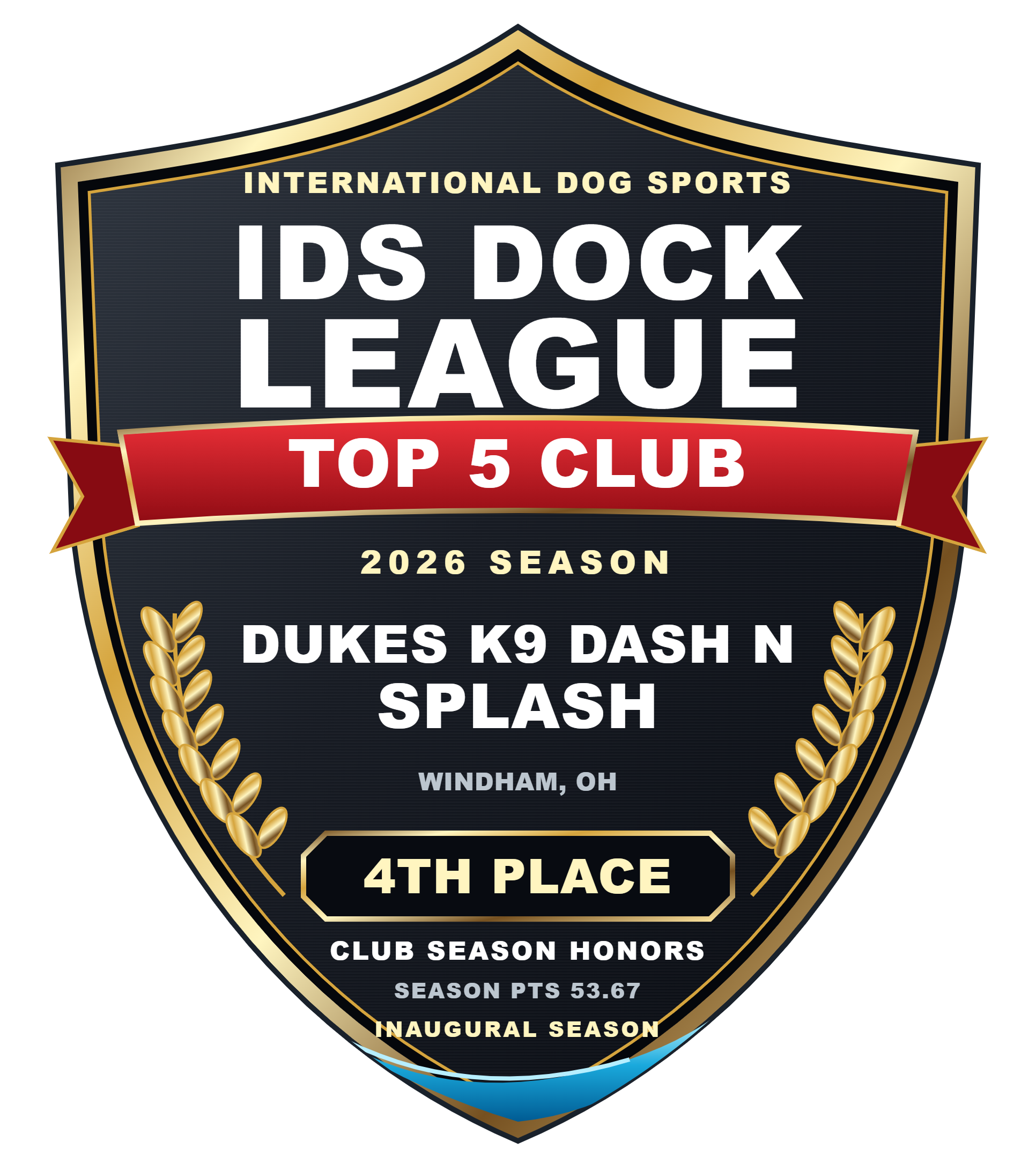 Dukes K9 Dash N Splash - Windham, OH — 4TH Place season badge