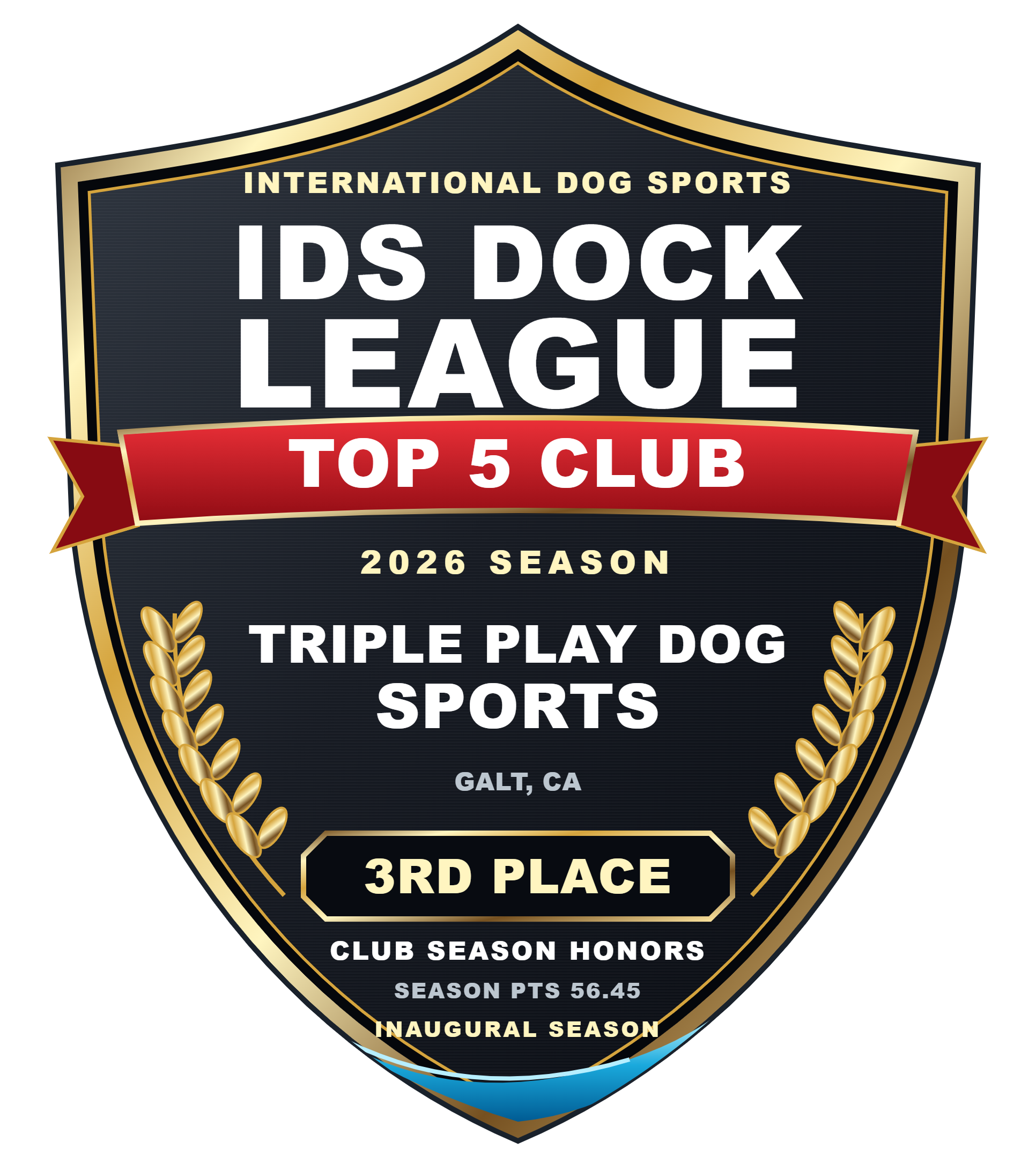 Triple Play Dog Sports - Galt, CA — 3RD Place season badge